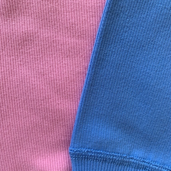 Hanna Andersson Baby Ribbed Leggings 2T 85cm Fondant Pink & Vintage Blue 2 Pairs - Picture 8 of 9